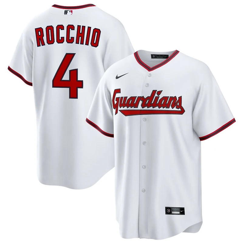 Brayan Rocchio Men's Nike White Cleveland Guardians Home Custom Replica Jersey