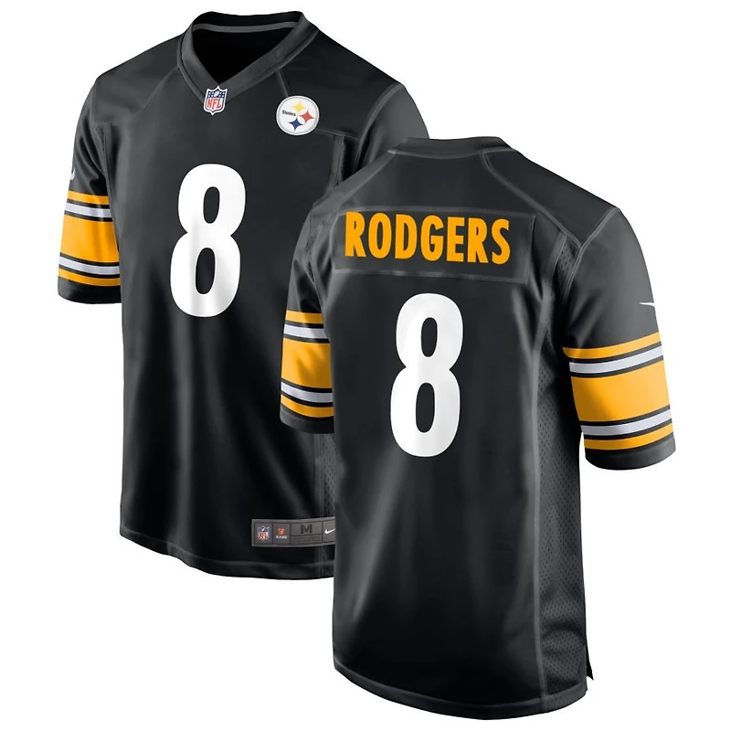 Aaron Rodgers Men's Nike Black Pittsburgh Steelers Custom Game Jersey