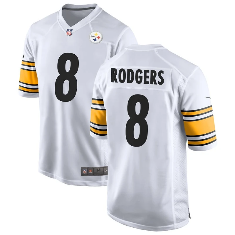 Aaron Rodgers Men's Nike White Pittsburgh Steelers Game Custom Jersey