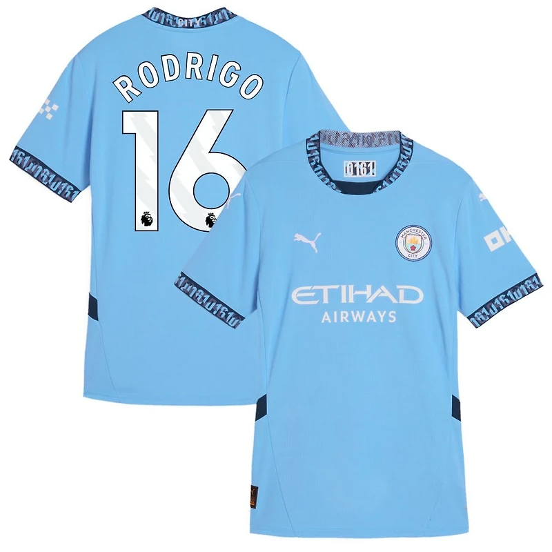Rodrigo Rodrigo Women's Puma Light Blue Manchester City 2024/25 Home Replica Custom Jersey