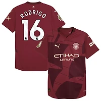 Rodrigo Rodrigo Men's Puma  Burgundy Manchester City 2024/25 Third Authentic Custom Jersey