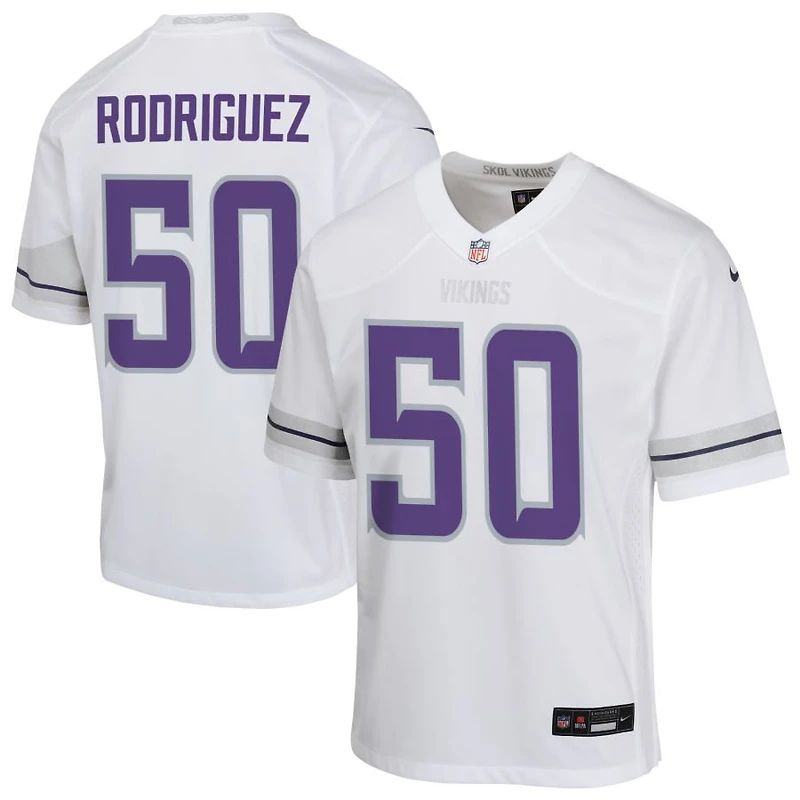 Levi Drake Rodriguez Youth Nike White Minnesota Vikings Alternate Custom Game Jersey