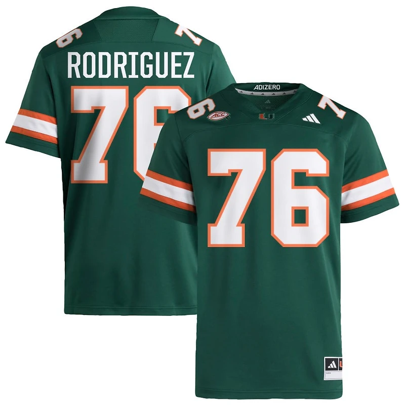 Ryan Rodriguez Men's adidas Green Miami Hurricanes NIL Pick-A-Player Alternate Premier Football Jersey