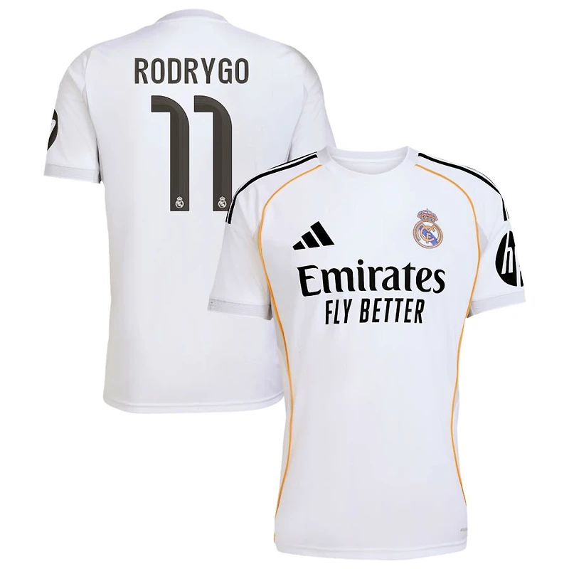 Rodrygo Rodrygo Men's adidas White Real Madrid 2025/26 Home Replica Custom Jersey
