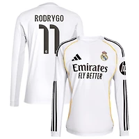 Rodrygo Rodrygo Men's adidas White Real Madrid 2025/26 Home Replica Long Sleeve Custom Jersey