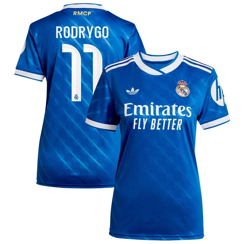 Rodrygo Rodrygo Women's adidas Blue Real Madrid 2025/26 Third Replica Custom Jersey