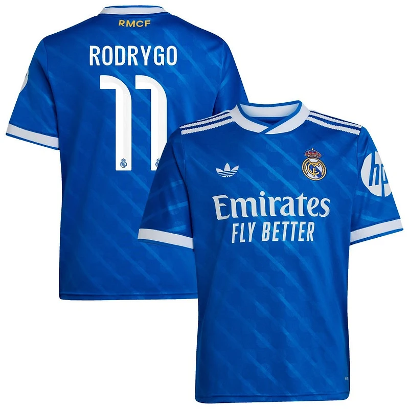 Rodrygo Rodrygo Youth adidas  Blue Real Madrid 2025/26 Third Replica Custom Jersey