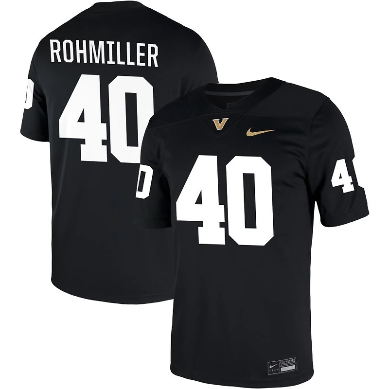 Mason Rohmiller Men's Nike Black Vanderbilt Commodores NIL Pick-A-Player Game Jersey