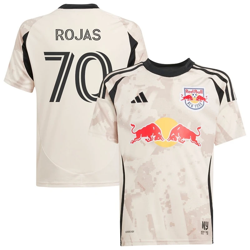 Andy Rojas Youth adidas Tan New York Red Bulls 2025 Stone Kit Replica Custom Jersey
