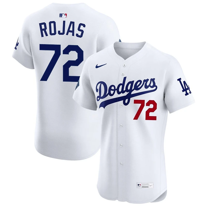Miguel Rojas Men's Nike White Los Angeles Dodgers Home Elite Sponsor Patch Custom Jersey