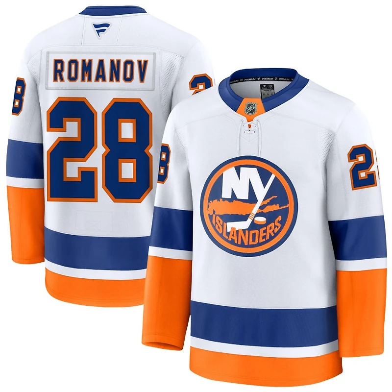 Alexander Romanov Men's Fanatics White New York Islanders Away Premium Custom Jersey