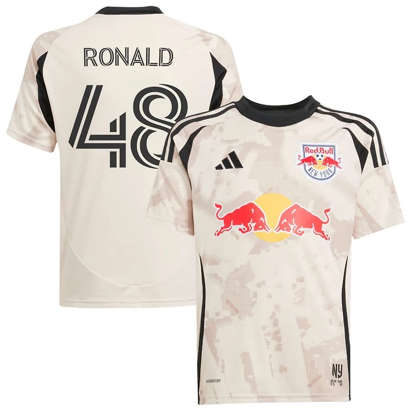 Ronald Donkor Ronald Youth adidas Tan New York Red Bulls 2025 Stone Kit Replica Custom Jersey