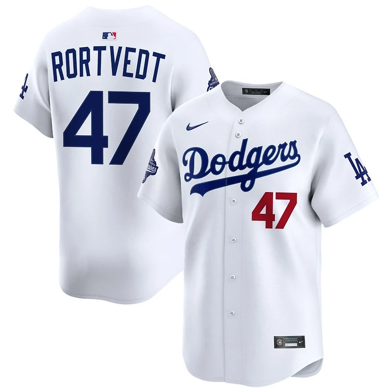 Ben Rortvedt Men's Nike  White Los Angeles Dodgers 2025 World Series Champions Home Custom Limited Jersey