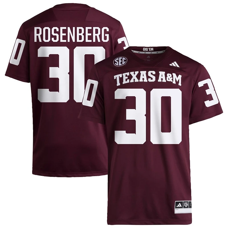 JR Rosenberg Men's adidas Maroon Texas A&M Aggies NIL Pick-A-Player Home Premier Football Jersey