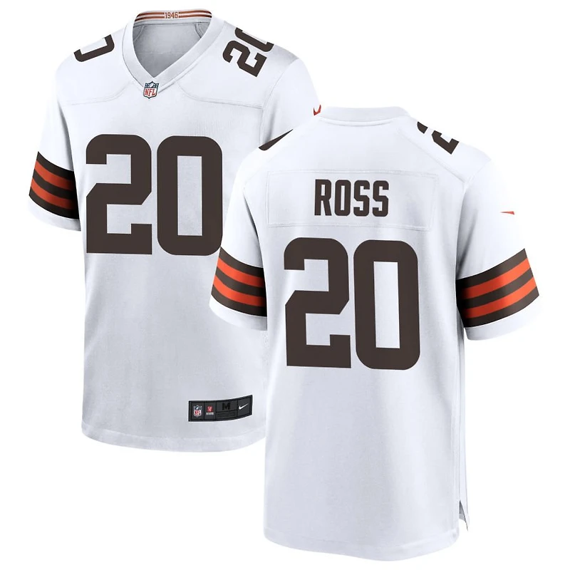 D'Angelo Ross Men's Nike White Cleveland Browns Custom Game Jersey