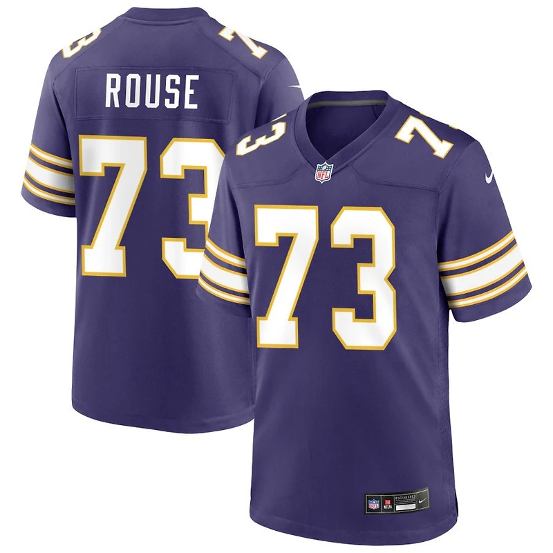 Walter Rouse Men's Nike Purple Minnesota Vikings Classic Custom Game Jersey