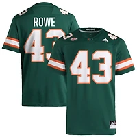 Tyler Rowe Men's adidas  Green Miami Hurricanes NIL Pick-A-Player Alternate Premier Football Jersey