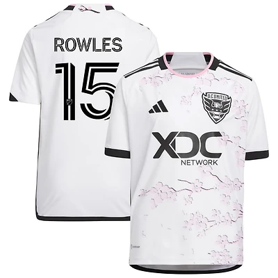 Kye Rowles Youth adidas White D.C. United 2023 The Cherry Blossom Kit Replica Custom Jersey
