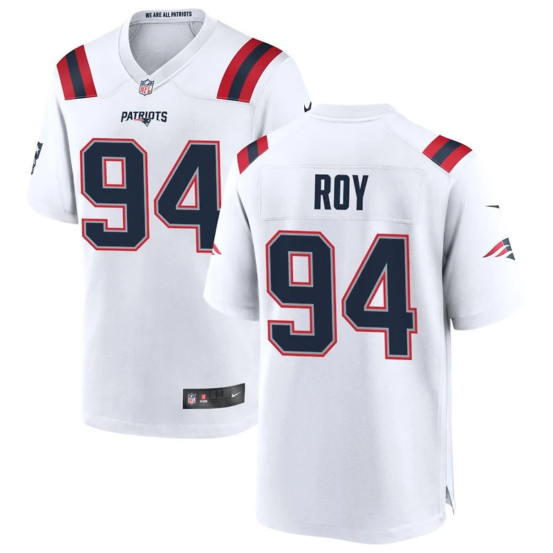 Jaquelin Roy Men's Nike White New England Patriots Custom Game Jersey