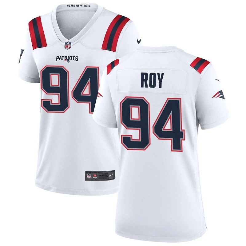 Jaquelin Roy Women's Nike New England Patriots White Custom Game Jersey