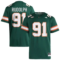 Elias Rudolph Men's adidas  Green Miami Hurricanes NIL Pick-A-Player Alternate Premier Football Jersey