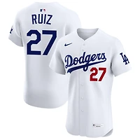 Esteury Ruiz Men's Nike White Los Angeles Dodgers Home Elite Custom Jersey