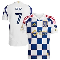 Pablo Ruiz Men's adidas White Real Salt Lake 2025 On-Field Authentic Grid City Custom Jersey