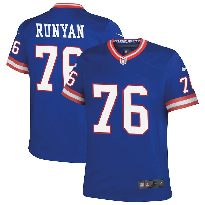 Jon Runyan Youth Nike Royal New York Giants Classic Custom Game Jersey