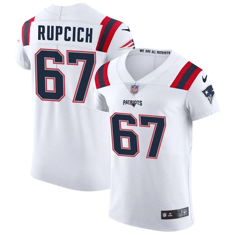 Andrew Rupcich Men's Nike White New England Patriots Vapor Elite Custom Jersey