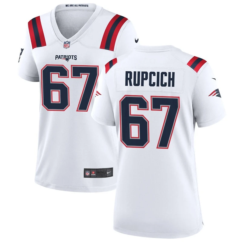 Andrew Rupcich Women's Nike New England Patriots White Custom Game Jersey