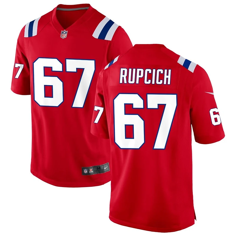 Andrew Rupcich Men's Nike Red New England Patriots Alternate Custom Jersey