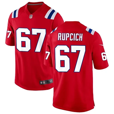 Andrew Rupcich Men's Nike Red New England Patriots Alternate Custom Jersey