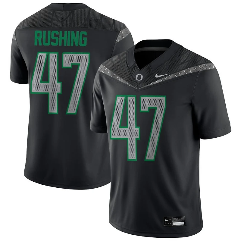 Elijah Rushing Men's Nike Black Oregon Ducks NIL Pick-A-Player Game Jersey