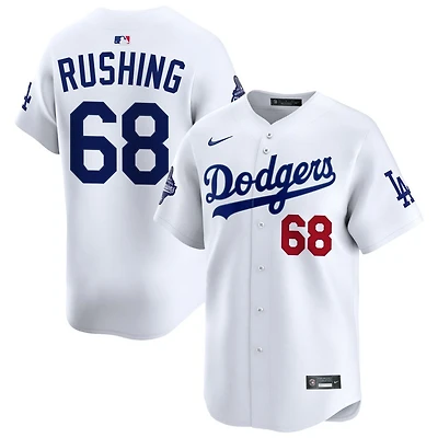 Dalton Rushing Men's Nike  White Los Angeles Dodgers 2025 World Series Champions Home Custom Limited Jersey