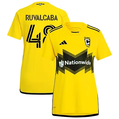 Cesar Ruvalcaba Women's adidas  Yellow Columbus Crew 2024 The Home Kit Replica Custom Jersey