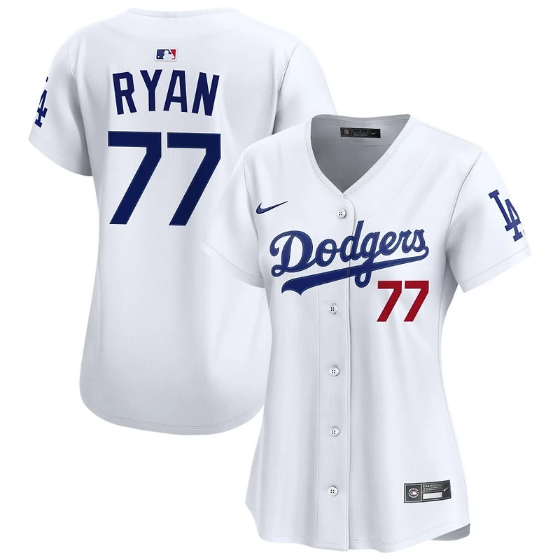 River Ryan Women's Nike  White Los Angeles Dodgers Home Limited Custom Jersey
