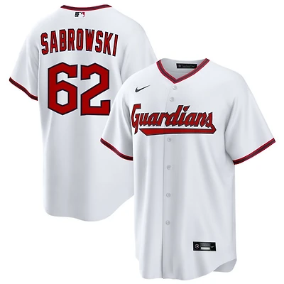 Erik Sabrowski Men's Nike  White Cleveland Guardians Home Custom Replica Jersey