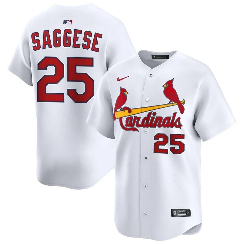 Thomas Saggese Men's Nike White St. Louis Cardinals Home Limited Custom Jersey