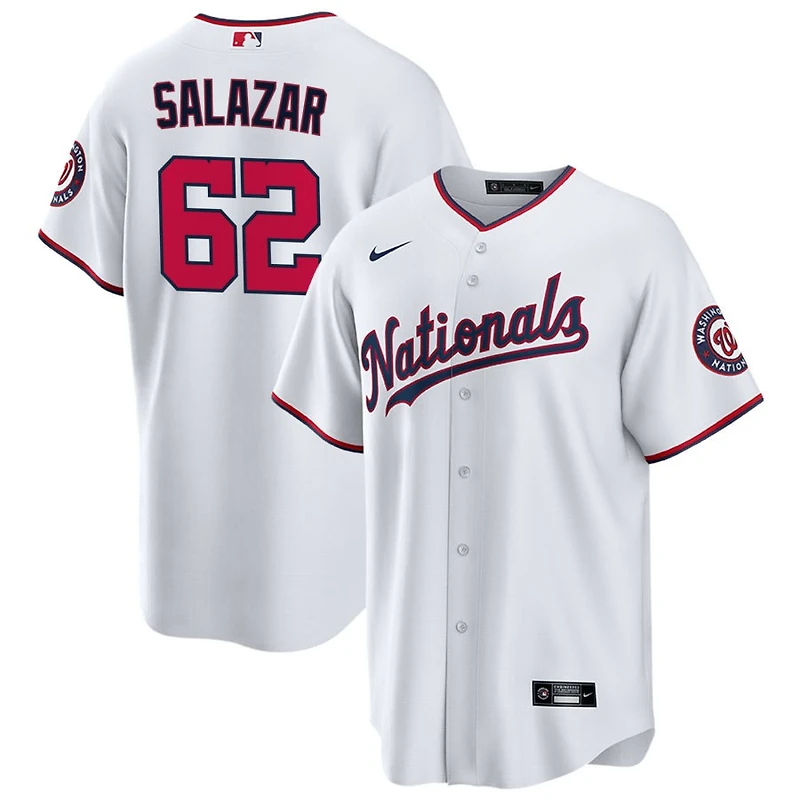 Eduardo Salazar Youth Nike White Washington Nationals Replica Custom Jersey