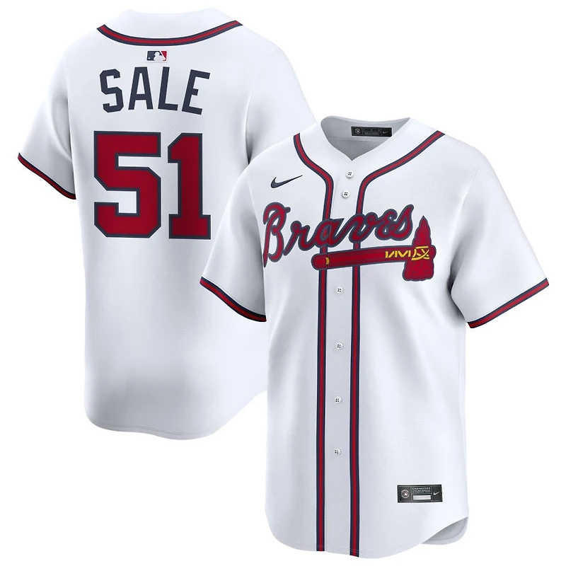 Chris Sale Men's Nike White Atlanta Braves Home Limited Custom Jersey