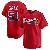 Chris Sale Men's Nike Red Atlanta Braves Alternate Limited Custom Jersey