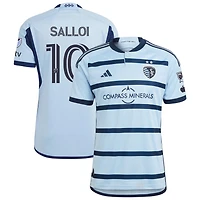 Daniel Salloi Men's adidas Light Blue Sporting Kansas City 2023 Hoops 4.0 Authentic Custom Jersey