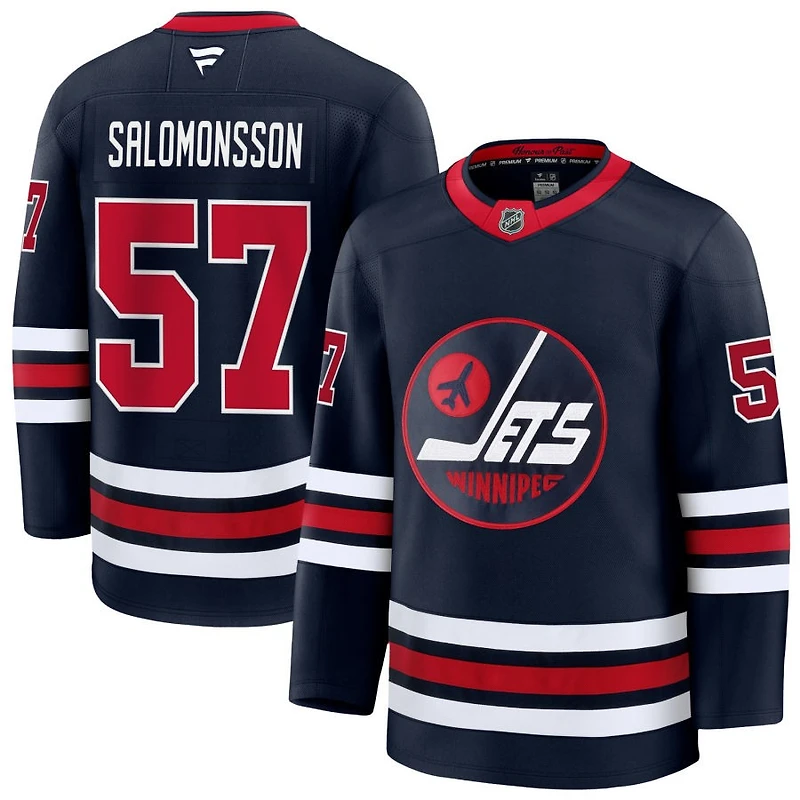 Elias Salomonsson Men's Fanatics Navy Winnipeg Jets Alternate Premium Custom Jersey