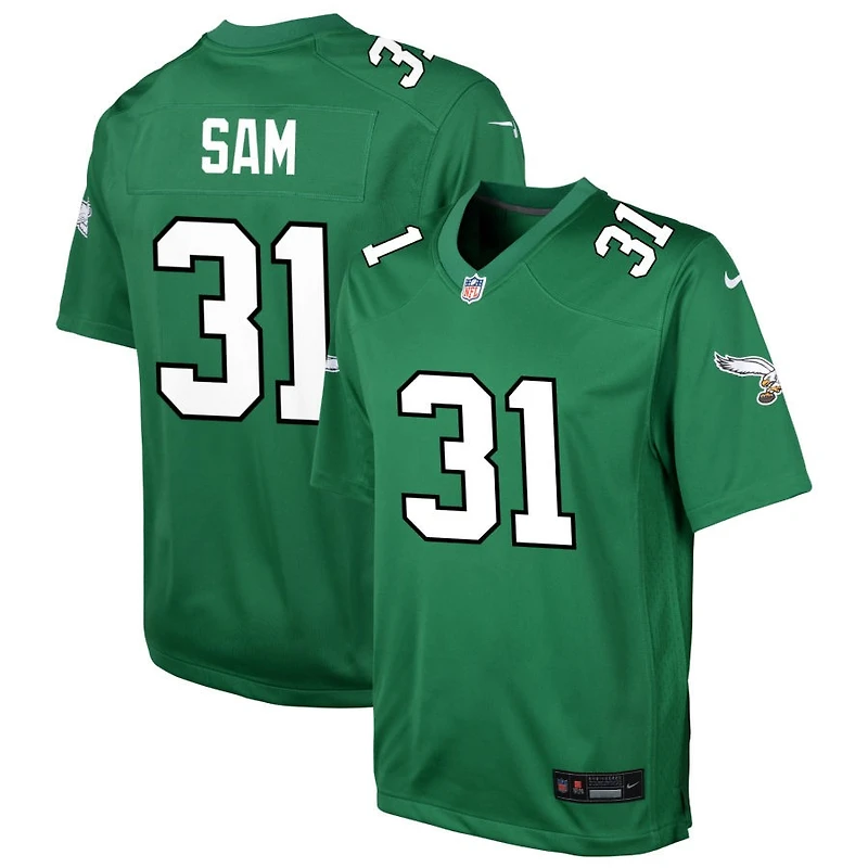 Andre' Sam Youth Nike Kelly Green Philadelphia Eagles Alternate Custom Game Jersey