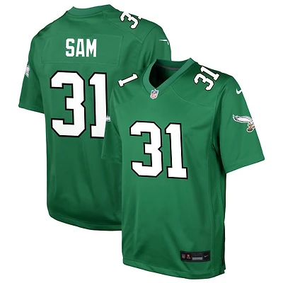 Andre' Sam Youth Nike Kelly Green Philadelphia Eagles Alternate Custom Game Jersey