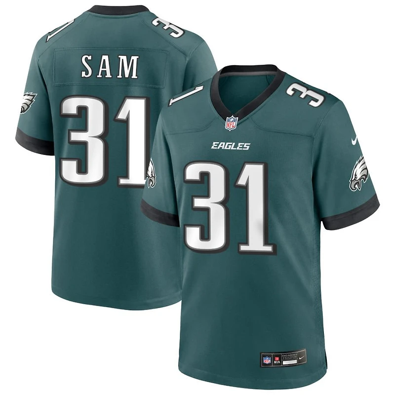 Andre' Sam Men's Nike Midnight Green Philadelphia Eagles Custom Game Jersey