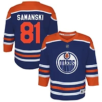 Josh Samanski Youth Royal Edmonton Oilers Home Replica Custom Jersey