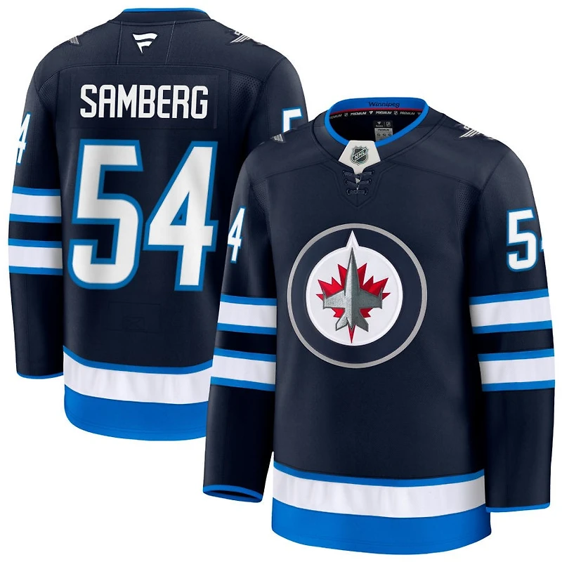 Dylan Samberg Men's Fanatics Navy Winnipeg Jets Home Premium Custom Jersey