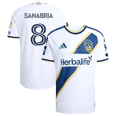 Lucas Sanabria Men's adidas White LA Galaxy 2026 The VeloCITY Kit On-Field Authentic Patch Custom Jersey