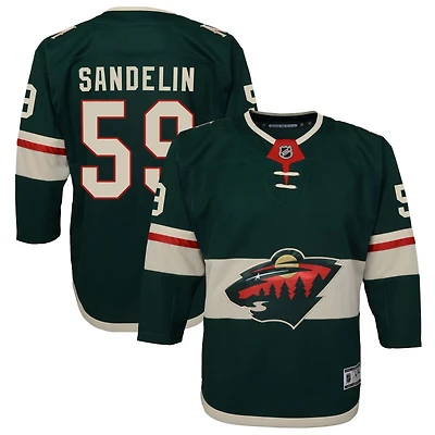 Ryan Sandelin Youth Green Minnesota Wild Home Premier Custom Jersey